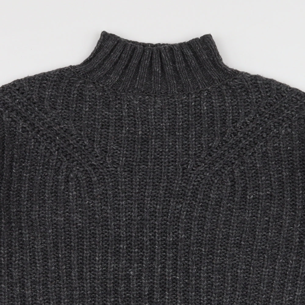 Miss Selfridge Womens Grey High Neck  Acrylic Pullover Jumper Size 6