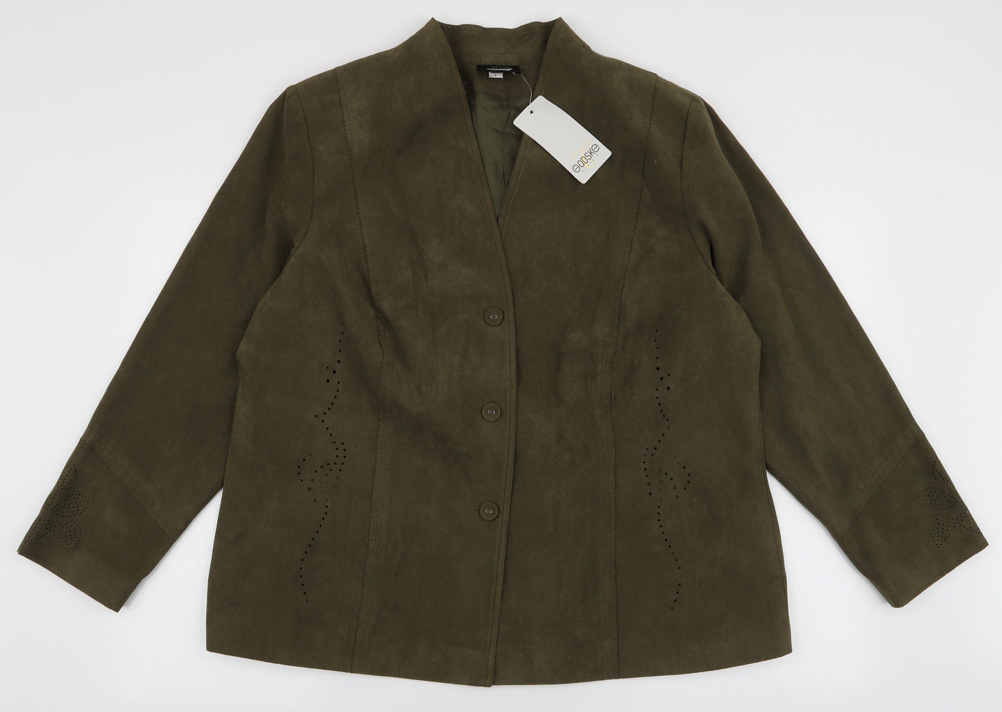 Godske Womens Green   Jacket  Size 20  Button - Suede