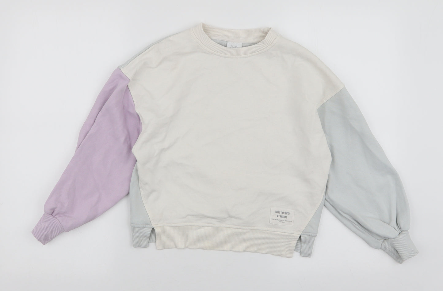 Zara Girls Multicoloured  Cotton Pullover Sweatshirt Size 9 Years  Pullover