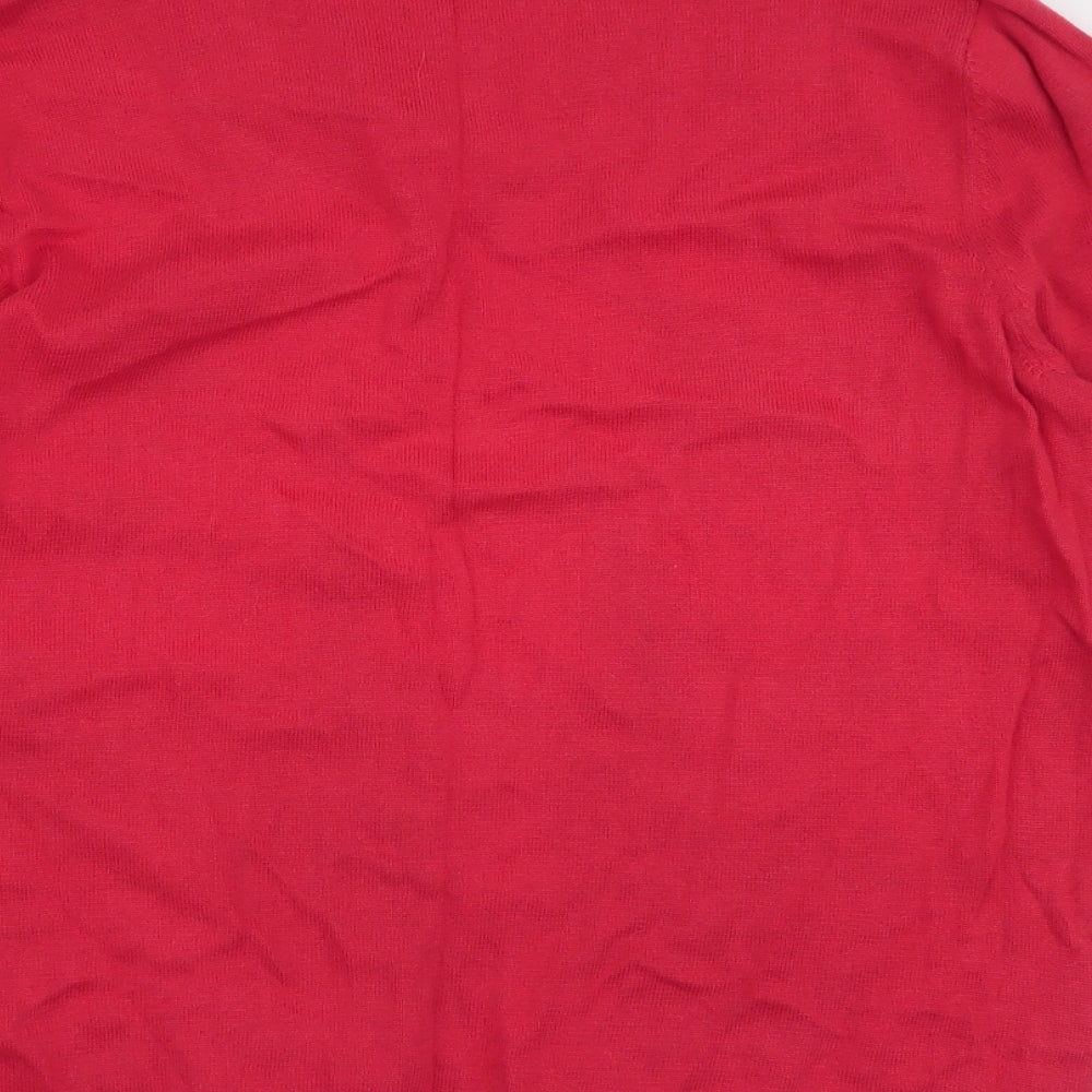Bonmarche  Womens Red V-Neck  100% Cotton Pullover Jumper Size L