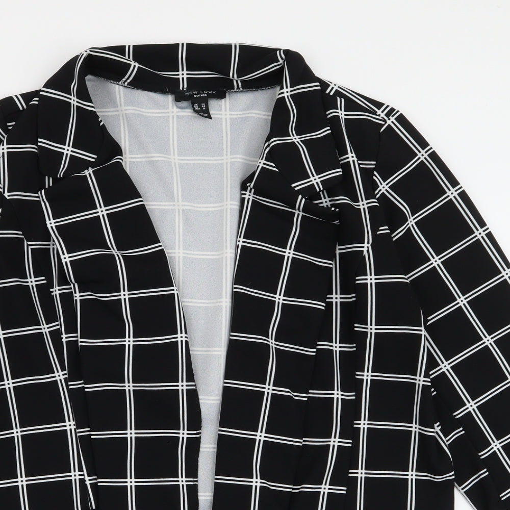 New Look Curves  Womens Black Plaid  Jacket Blazer Size 20