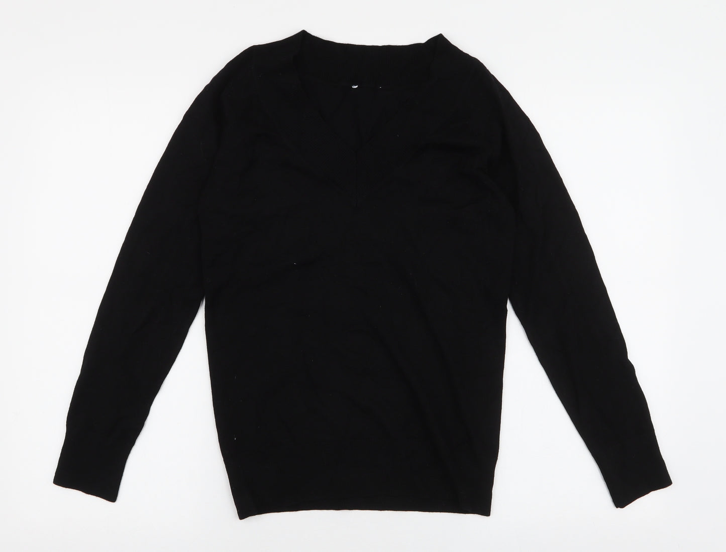 Atmosphere Womens Black V-Neck  Viscose Pullover Jumper Size 12