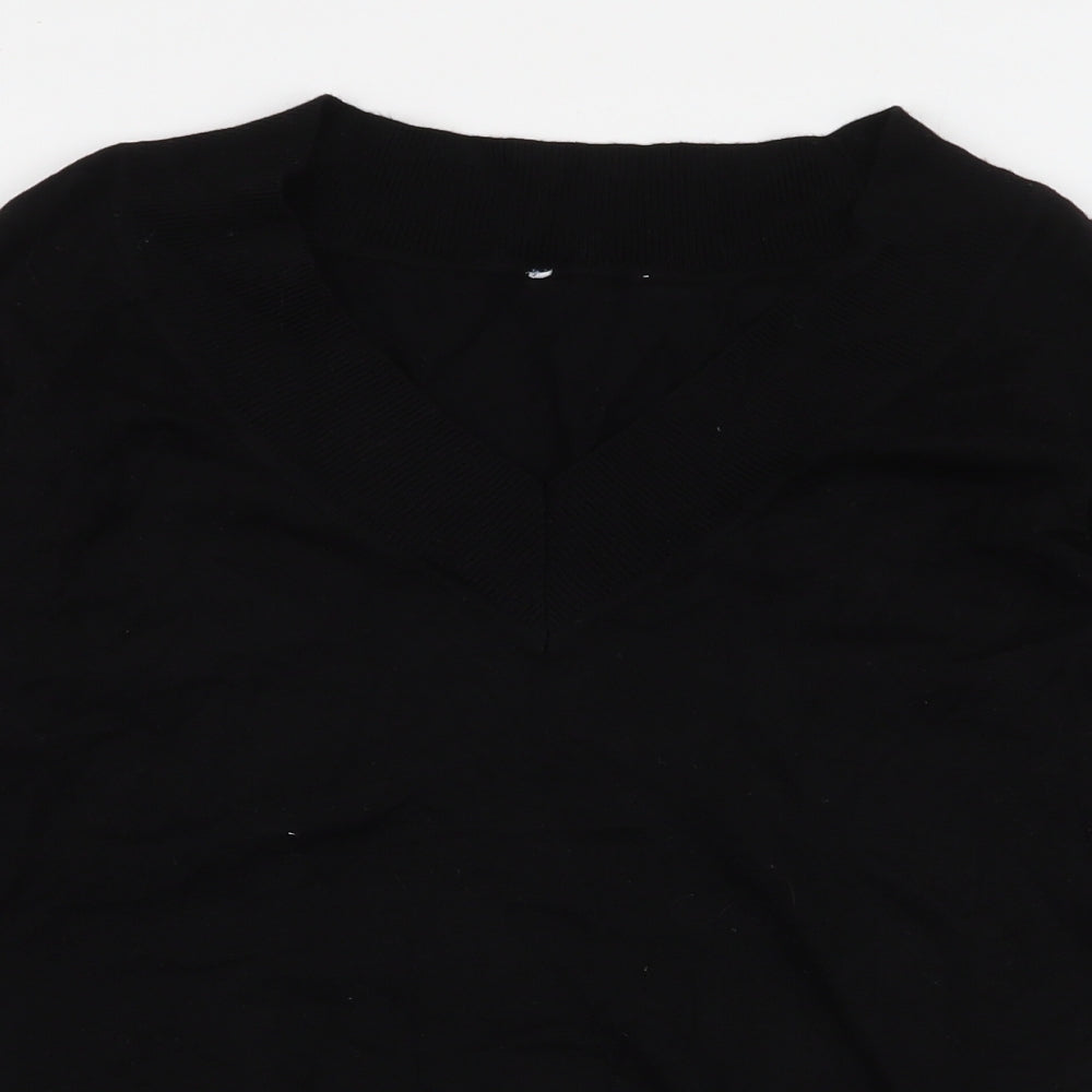 Atmosphere Womens Black V-Neck  Viscose Pullover Jumper Size 12