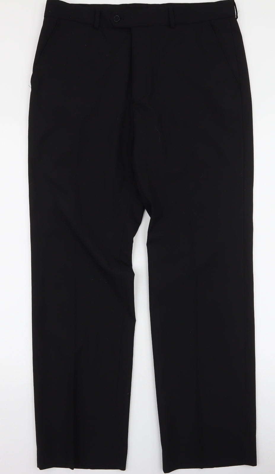 F&F Mens Black  Polyester Trousers  Size 34 L31 in Regular Zip