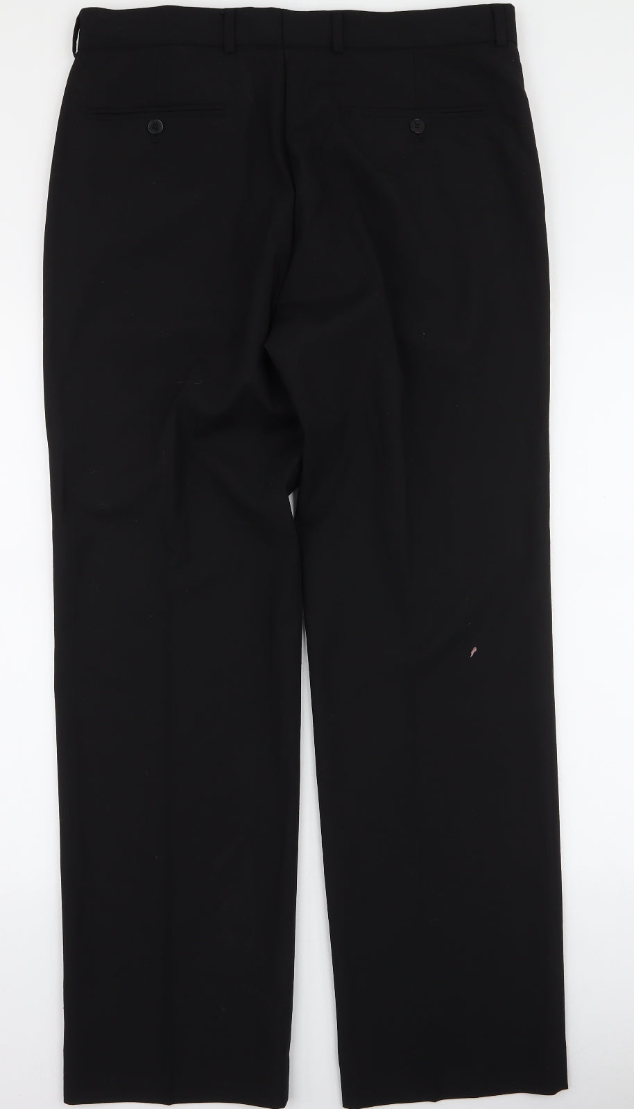 F&F Mens Black  Polyester Trousers  Size 34 L31 in Regular Zip