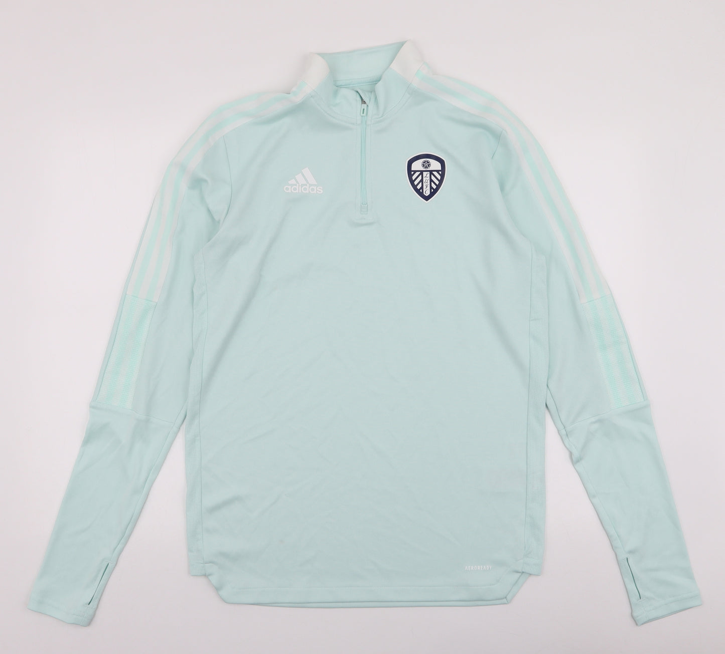 adidas Mens Blue Striped Polyester Pullover Sweatshirt Size M   - Leeds United FC