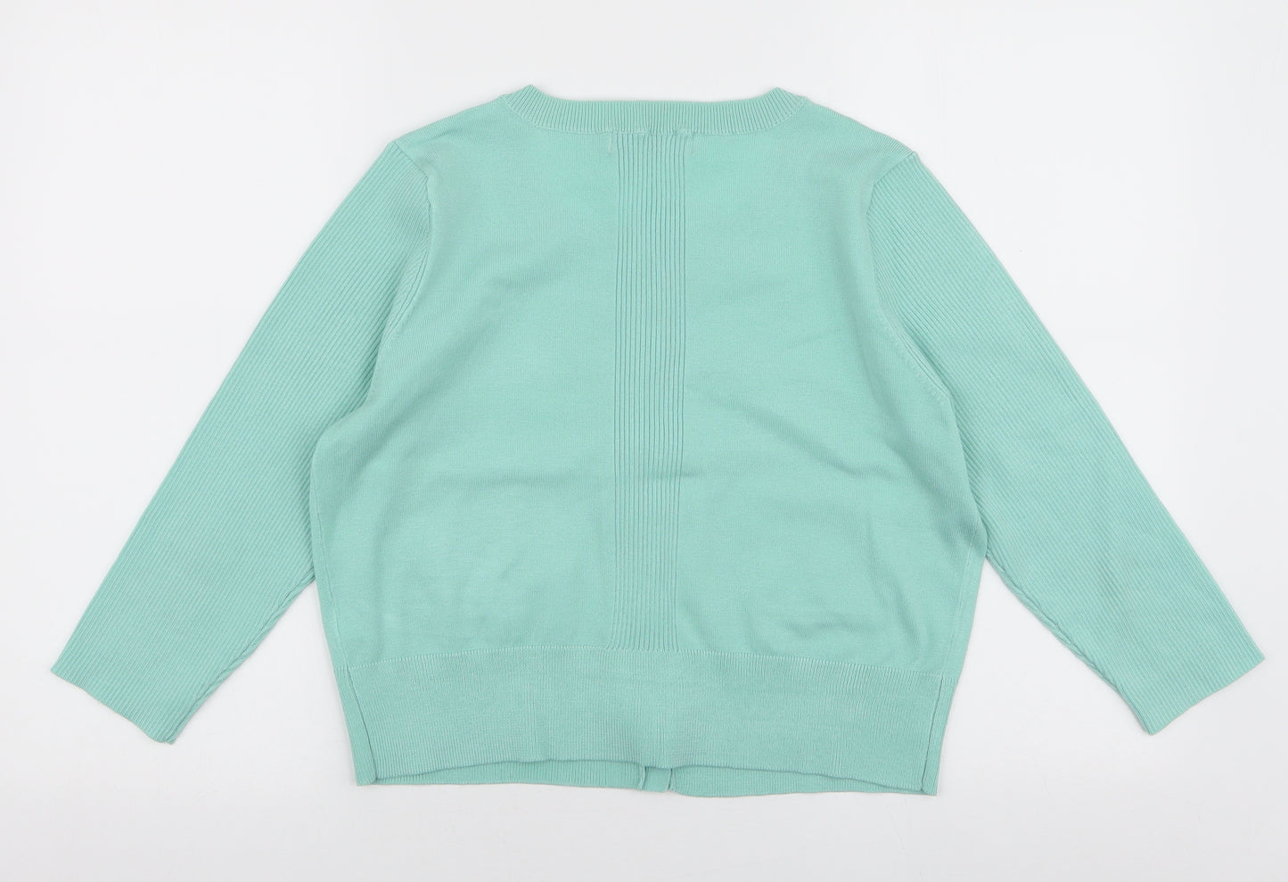 Principles Womens Blue Round Neck  Acrylic Cardigan Jumper Size 16