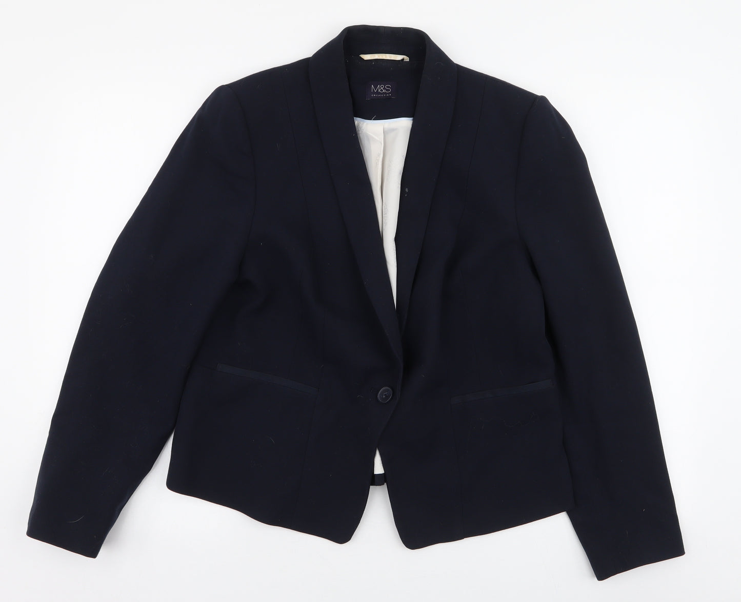 Marks and Spencer Womens Blue   Jacket Blazer Size 16  Button