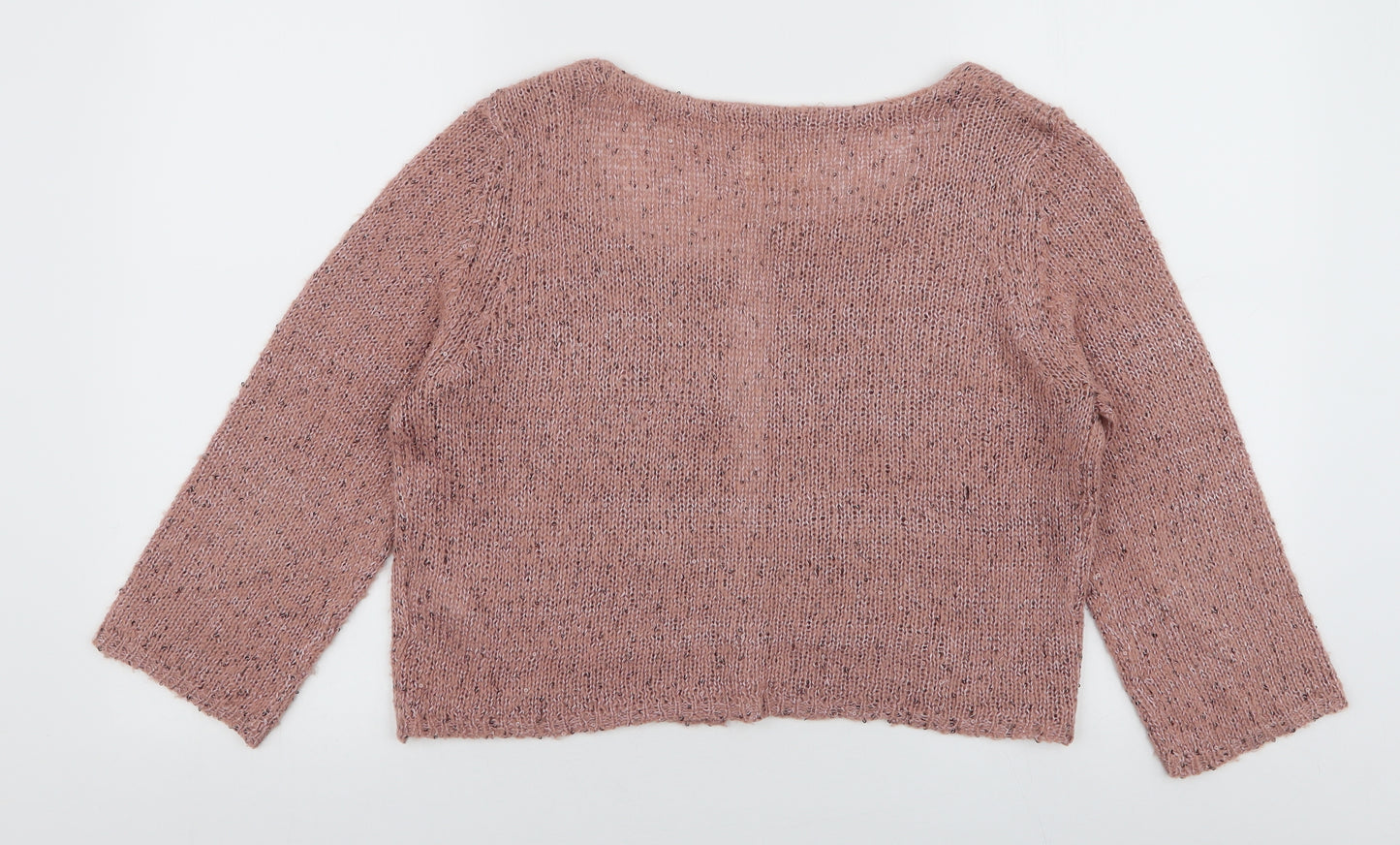 New Look Womens Pink Round Neck  Polyester Cardigan Jumper Size 16