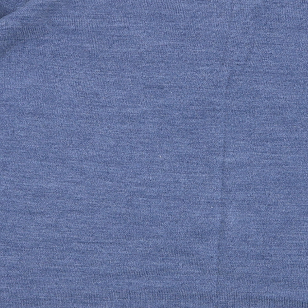 Classic Womens Blue Round Neck  Acrylic Pullover Jumper Size 20