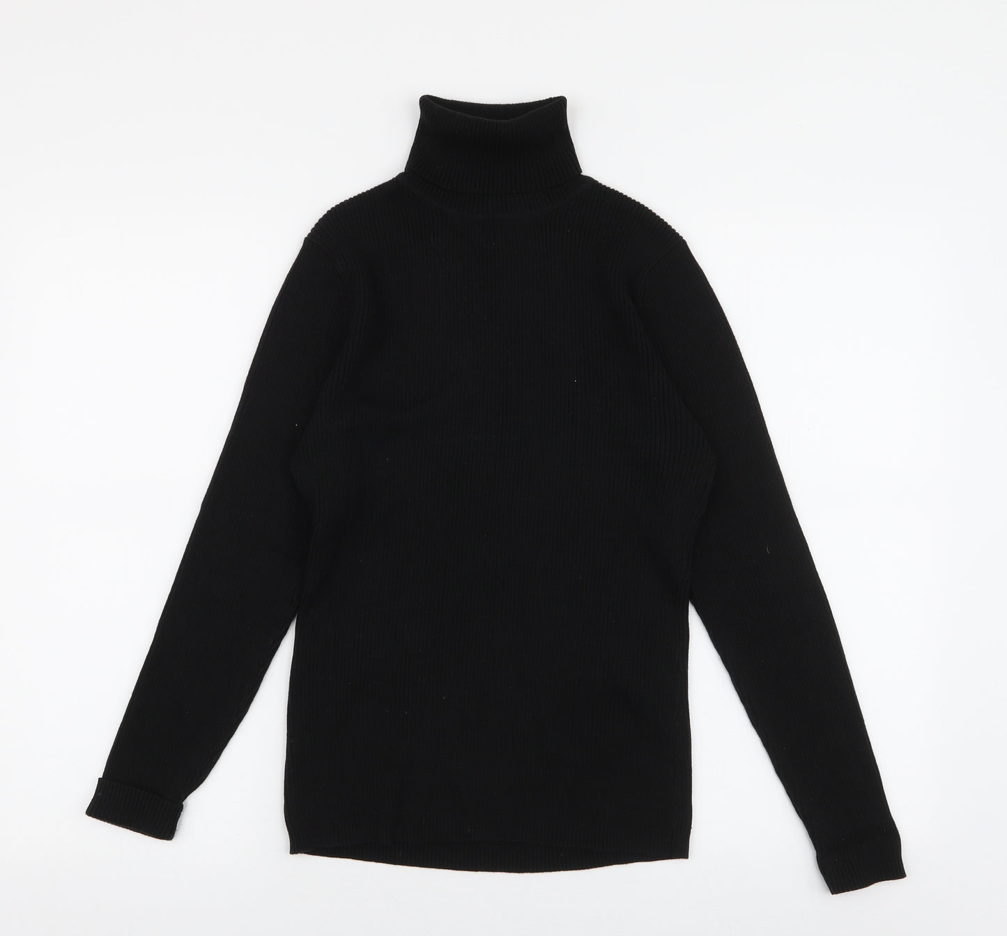 Papaya Womens Black Roll Neck  100% Cotton Pullover Jumper Size 16