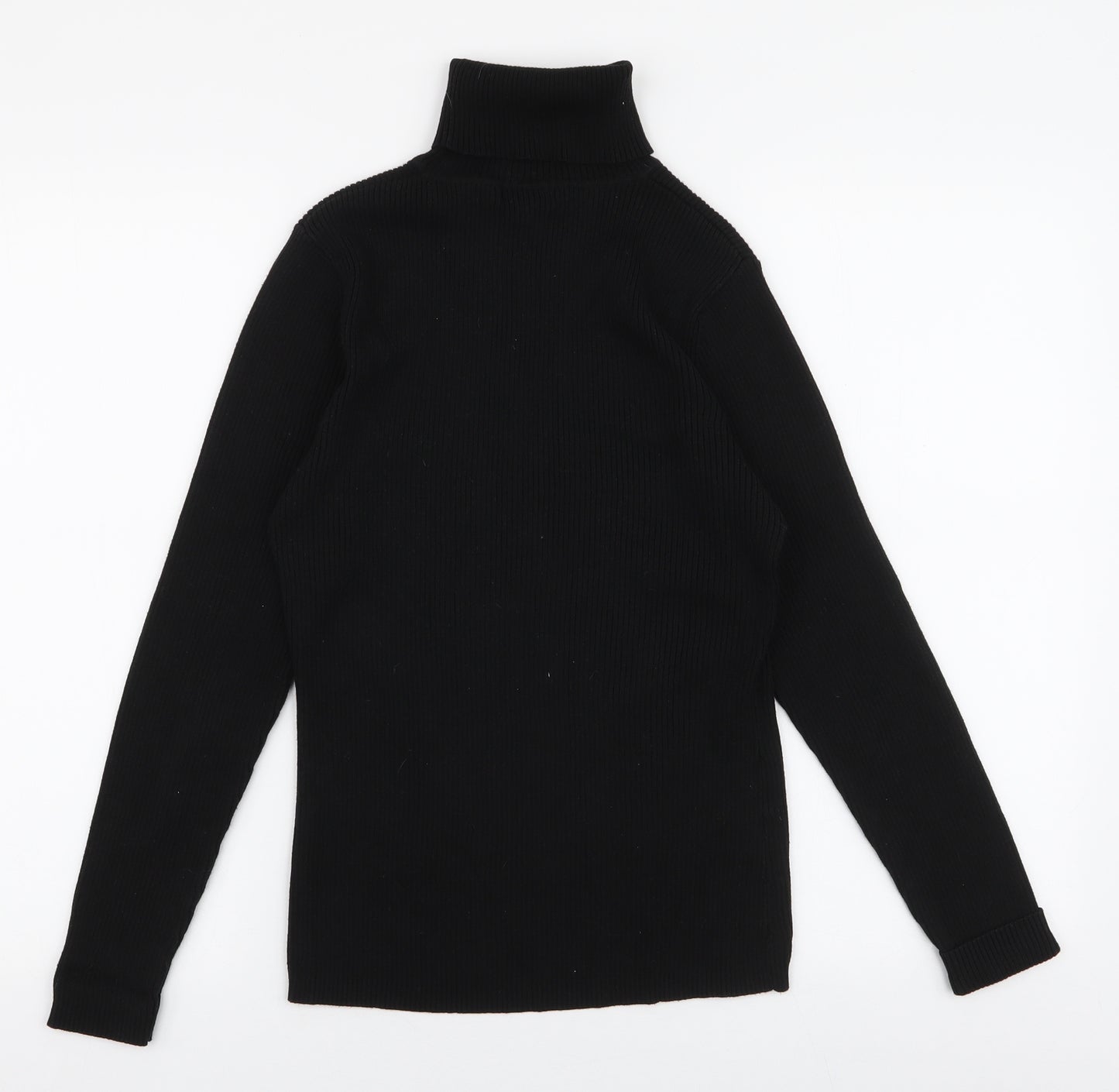 Papaya Womens Black Roll Neck  100% Cotton Pullover Jumper Size 16