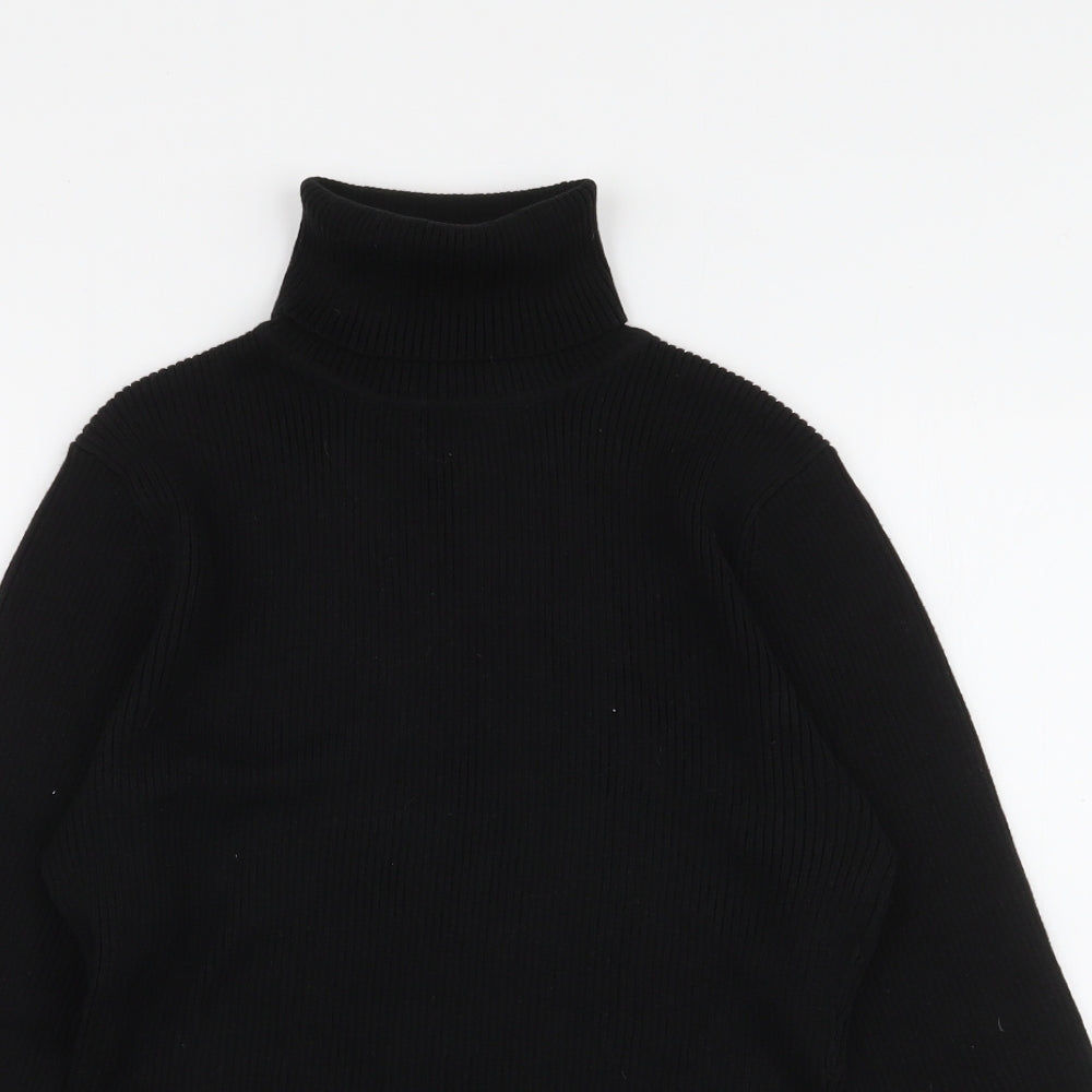 Papaya Womens Black Roll Neck  100% Cotton Pullover Jumper Size 16