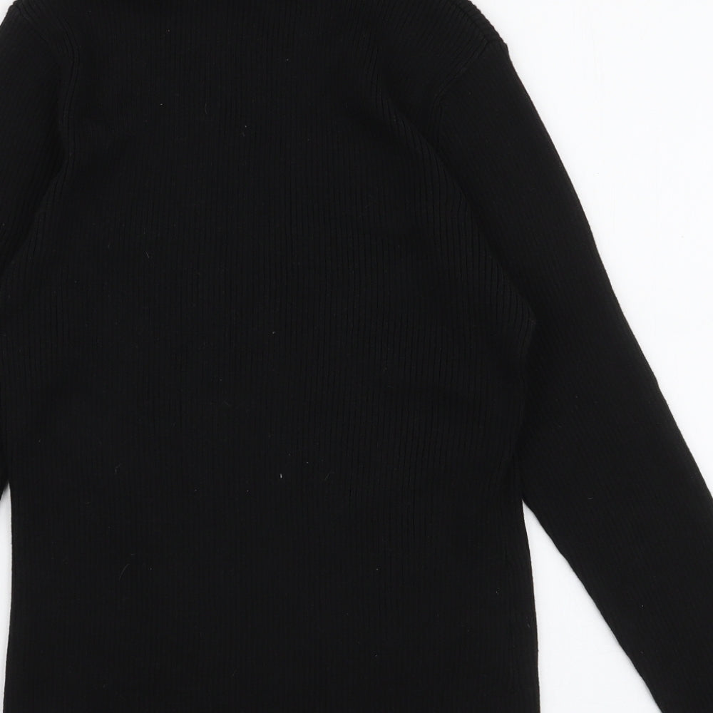 Papaya Womens Black Roll Neck  100% Cotton Pullover Jumper Size 16