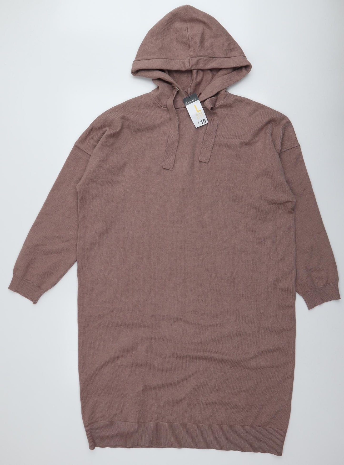 Primark Womens Brown  Viscose Jumper Dress  Size L  Round Neck Pullover
