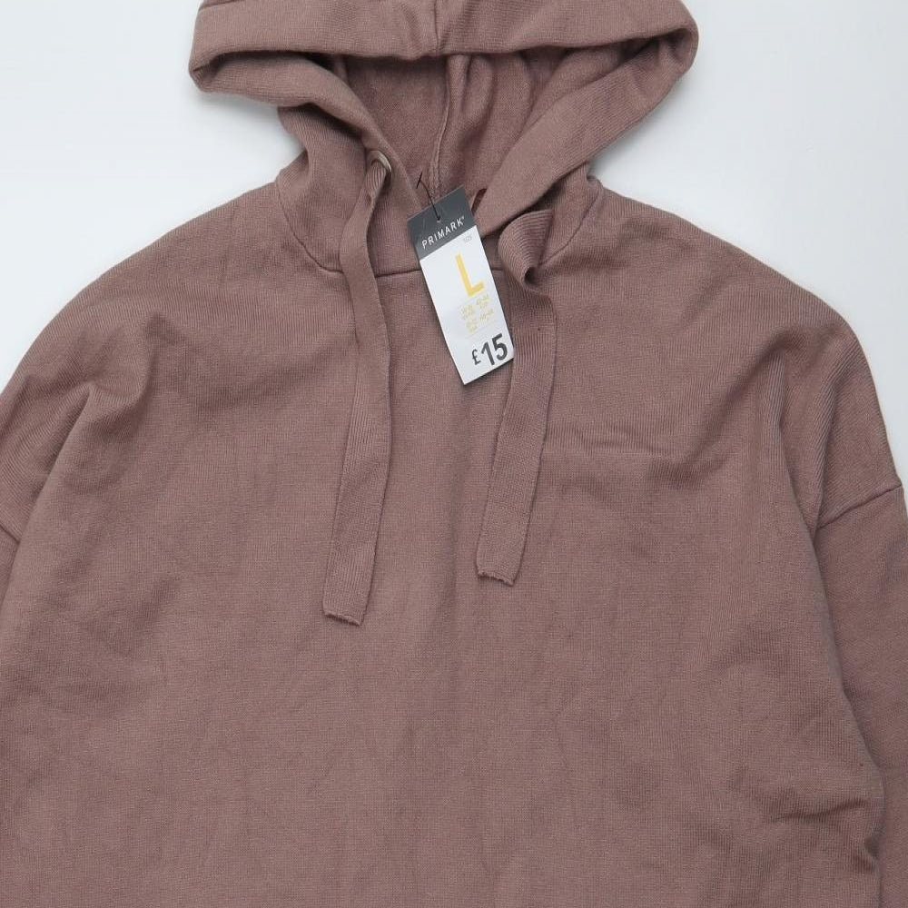 Primark Womens Brown  Viscose Jumper Dress  Size L  Round Neck Pullover