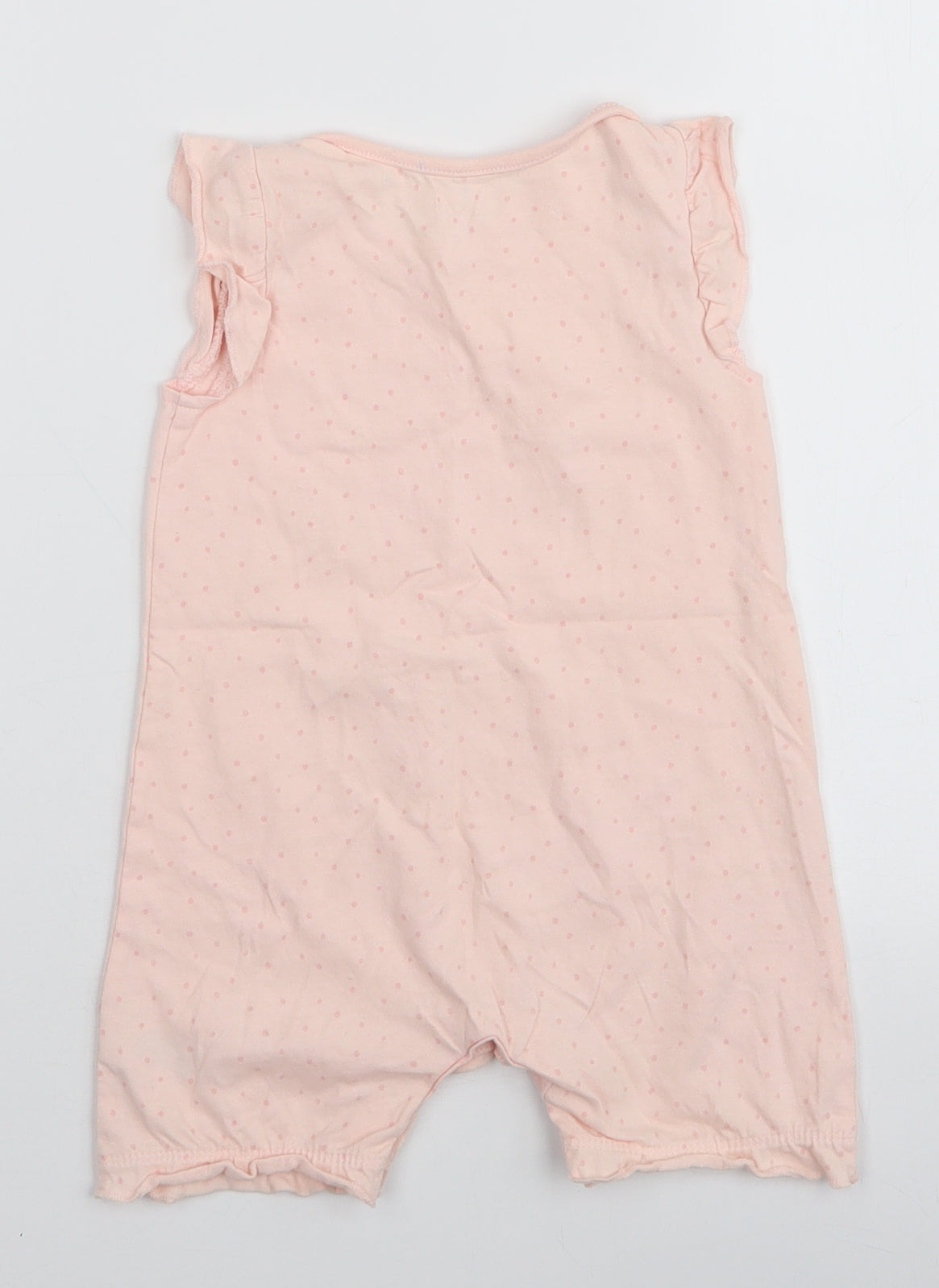George Girls Pink Polka Dot 100% Cotton Romper One-Piece Size 12-18 Months  Snap - Big hugs for mummy