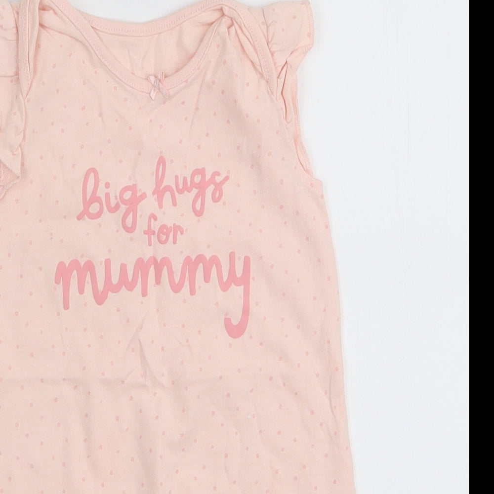 George Girls Pink Polka Dot 100% Cotton Romper One-Piece Size 12-18 Months  Snap - Big hugs for mummy