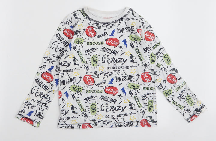 Dunnes Stores Boys Multicoloured 100% Cotton Jersey T-Shirt Size 7-8 Years Round Neck Pullover