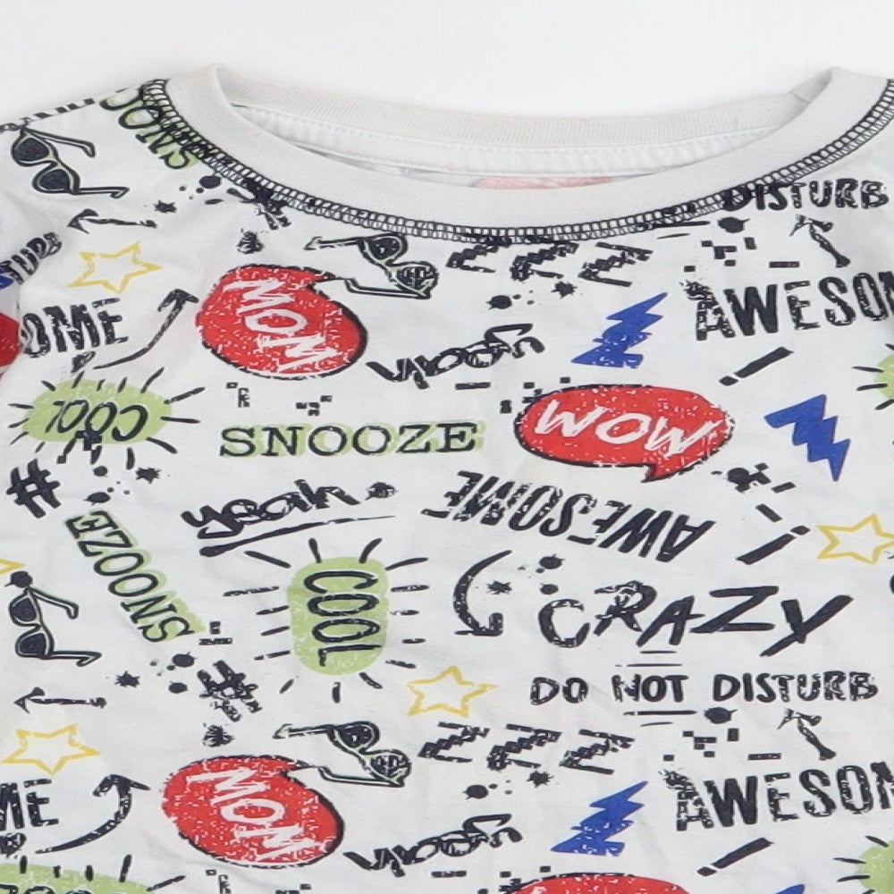 Dunnes Stores Boys Multicoloured  100% Cotton Jersey T-Shirt Size 7-8 Years Round Neck Pullover