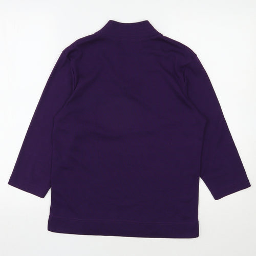Poppy Womens Purple  Polyester Jersey T-Shirt Size 14 V-Neck