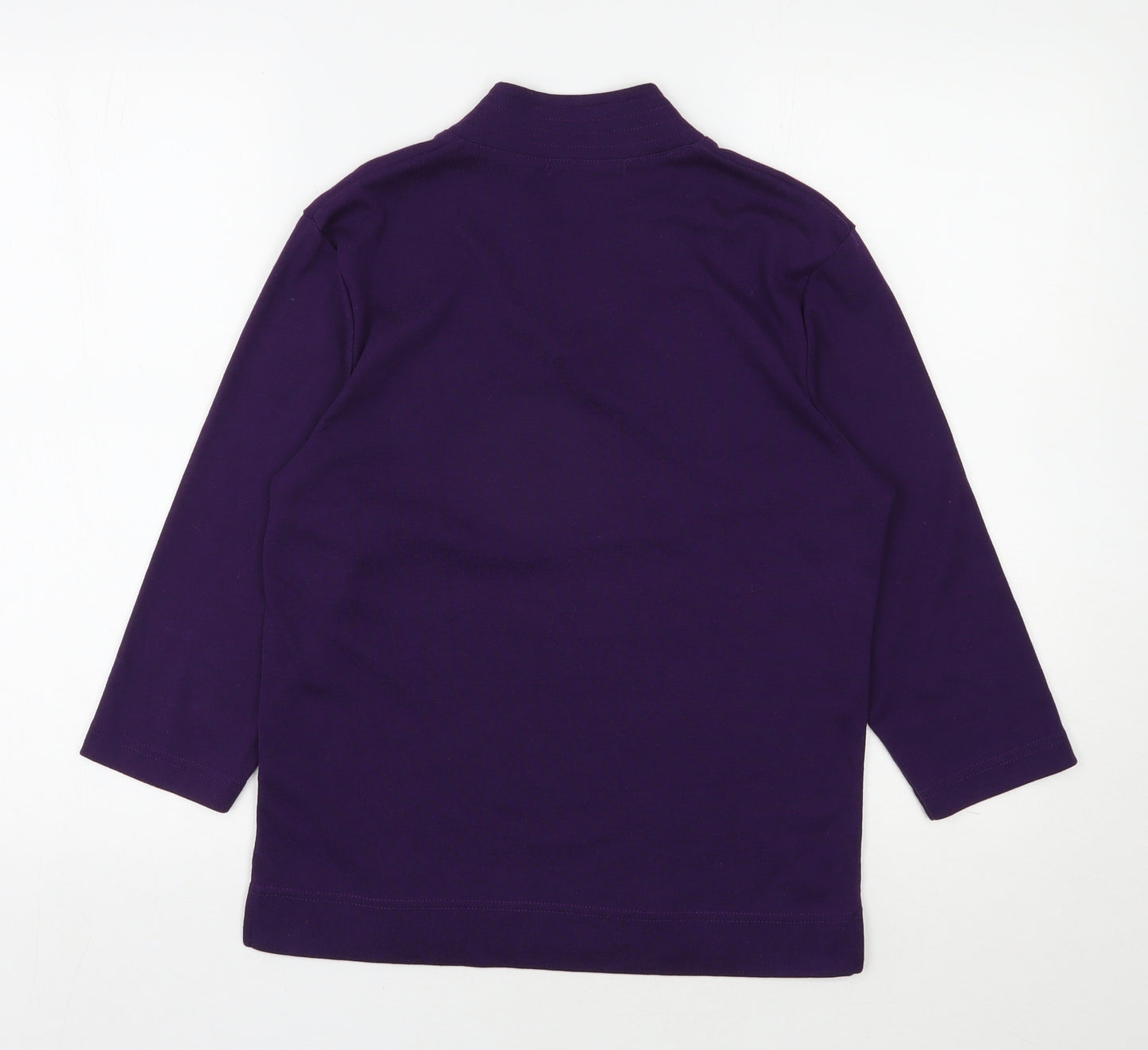 Poppy Womens Purple  Polyester Jersey T-Shirt Size 14 V-Neck