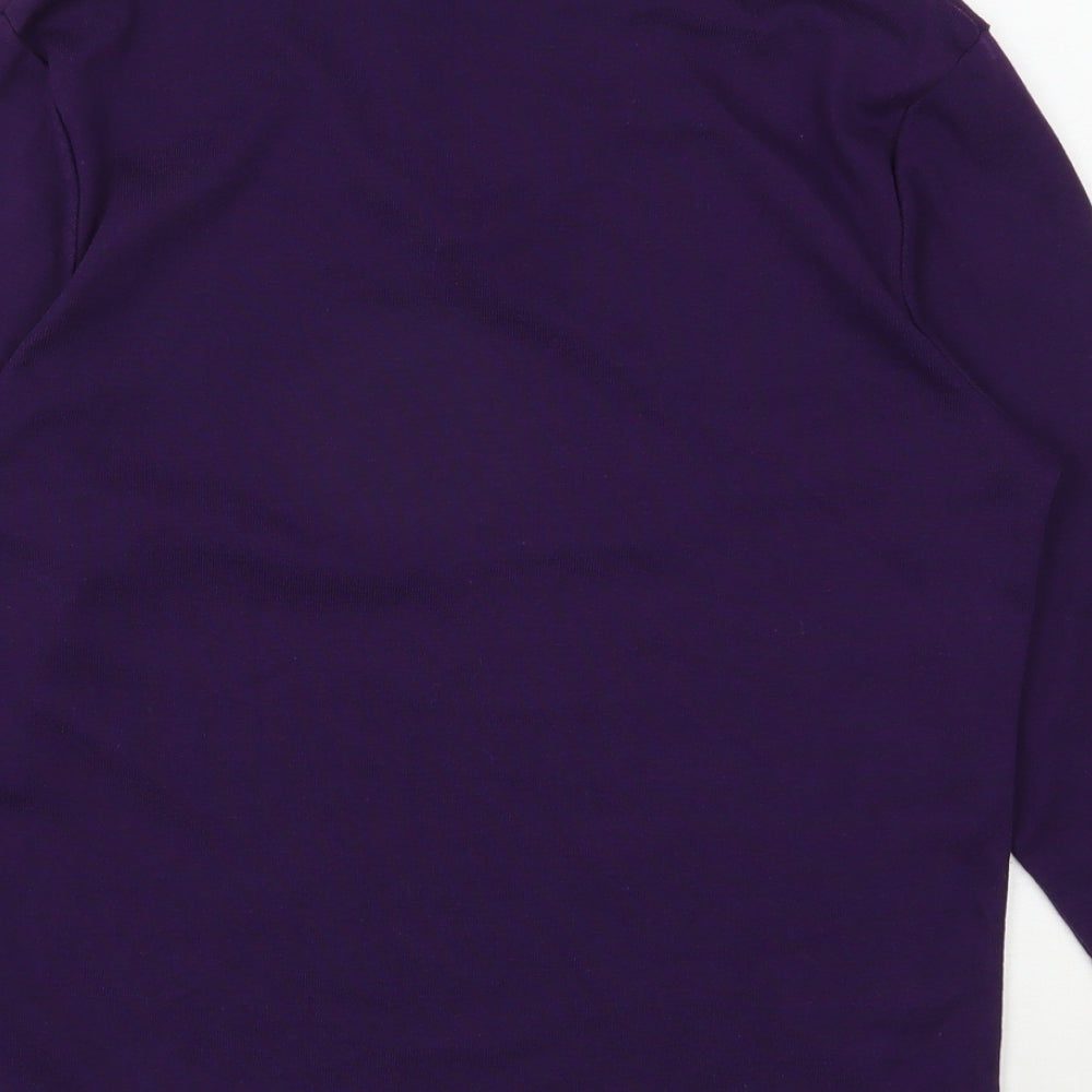 Poppy Womens Purple  Polyester Jersey T-Shirt Size 14 V-Neck