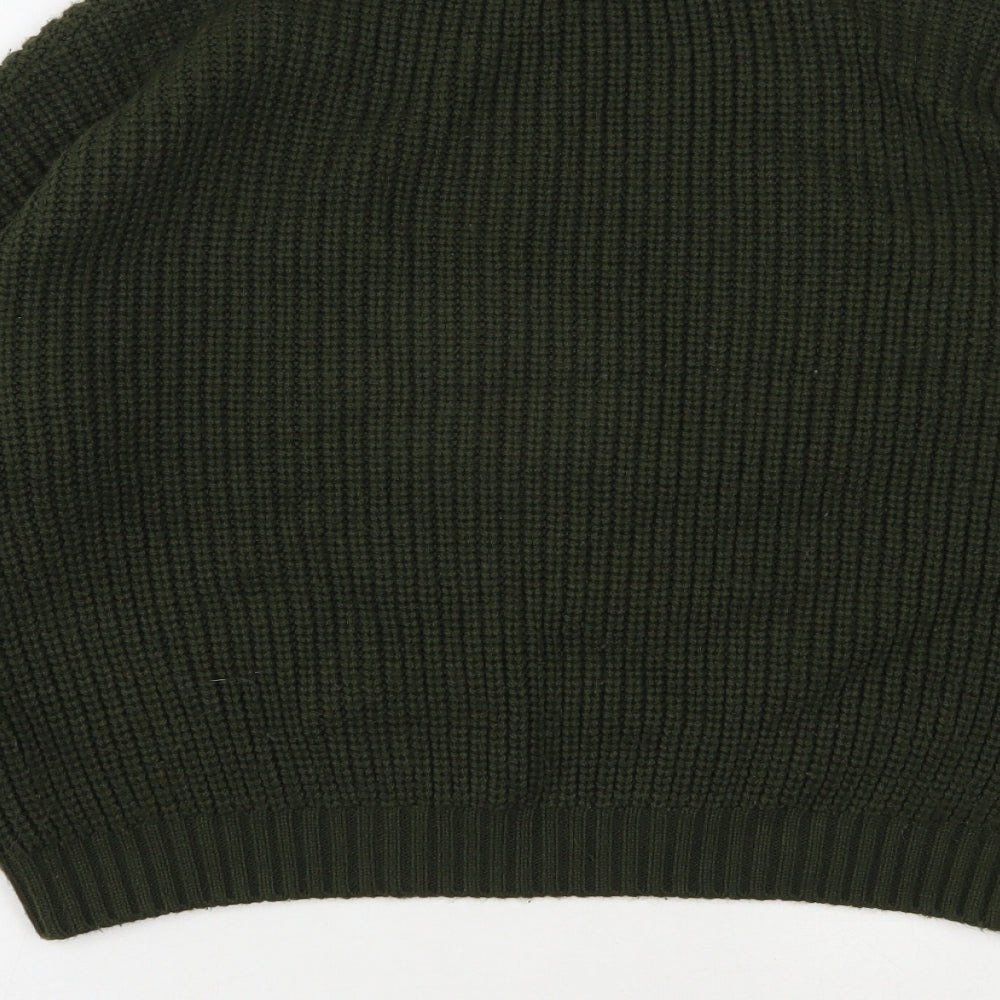 Topshop Womens Green High Neck  Acrylic Pullover Jumper Size 8