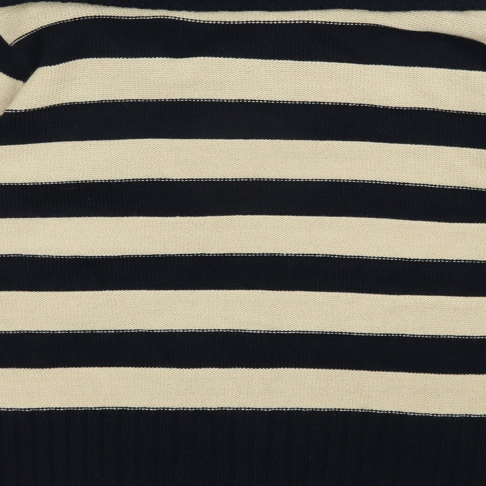Alex & Co. Womens Blue Roll Neck Striped Acrylic Pullover Jumper Size 20
