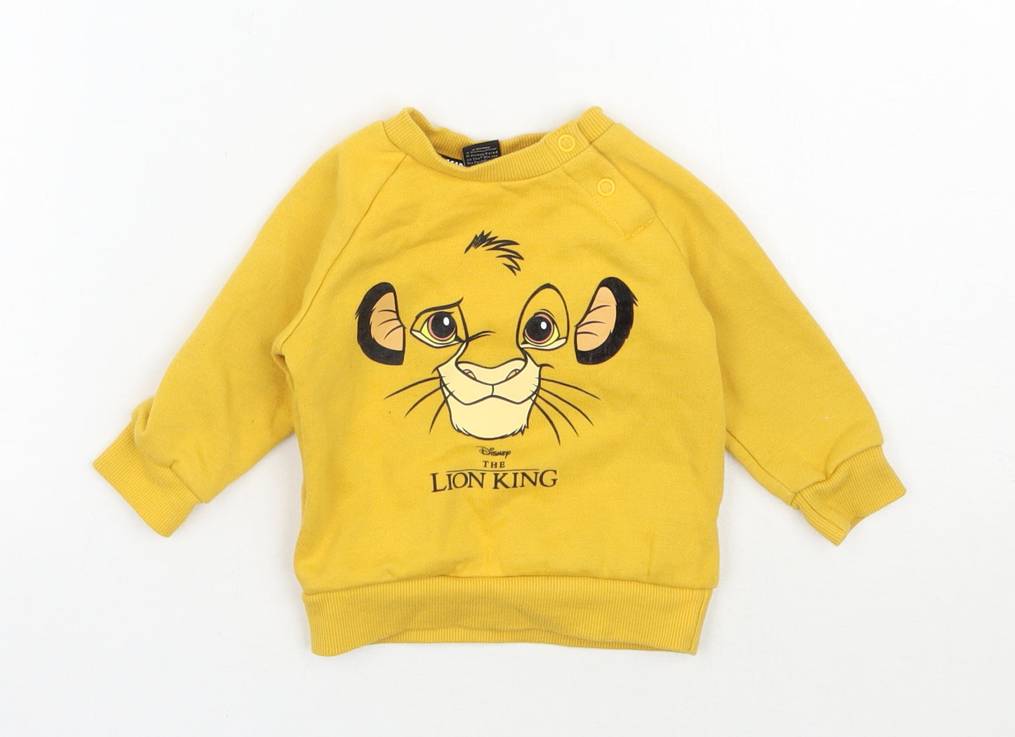 Primark Baby Yellow  Cotton Pullover Casual Size 3-6 Months Round Neck Pullover - Disney, The Lion King