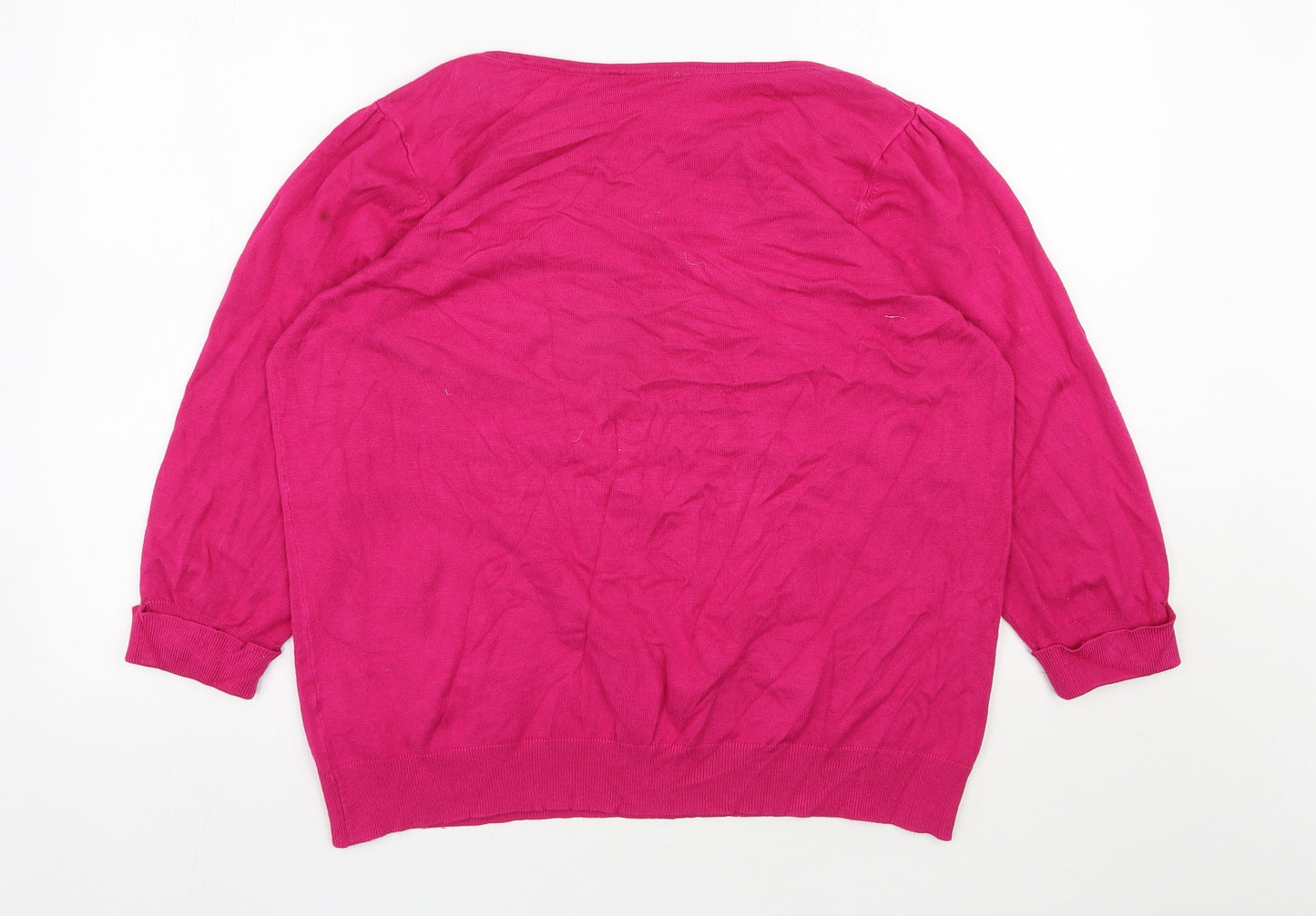 BHS Womens Pink Round Neck  Viscose Pullover Jumper Size 22