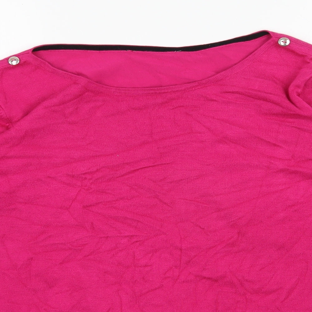 BHS Womens Pink Round Neck  Viscose Pullover Jumper Size 22