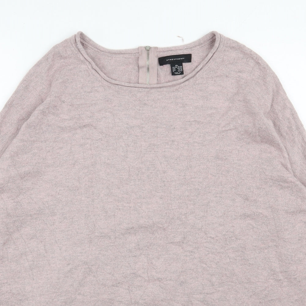 Atmosphere Womens Pink Round Neck  Cotton Pullover Jumper Size 18
