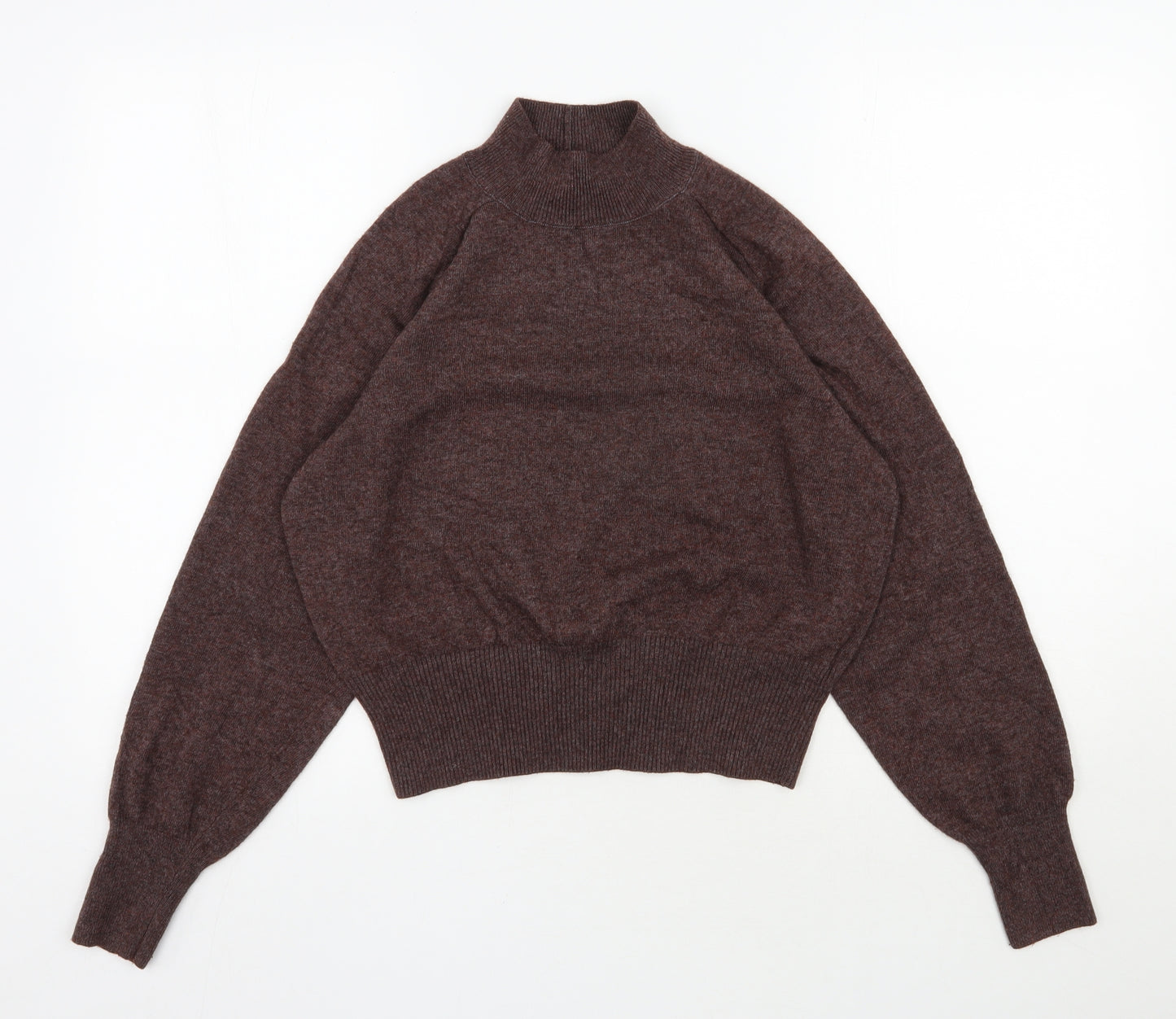 NEXT Womens Brown High Neck  Polyester Pullover Jumper Size 6