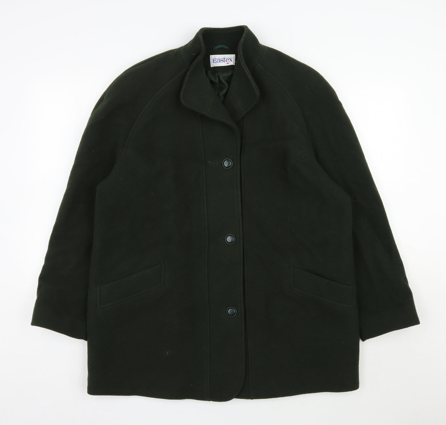 Eastex Womens Green   Pea Coat Coat Size 16  Button