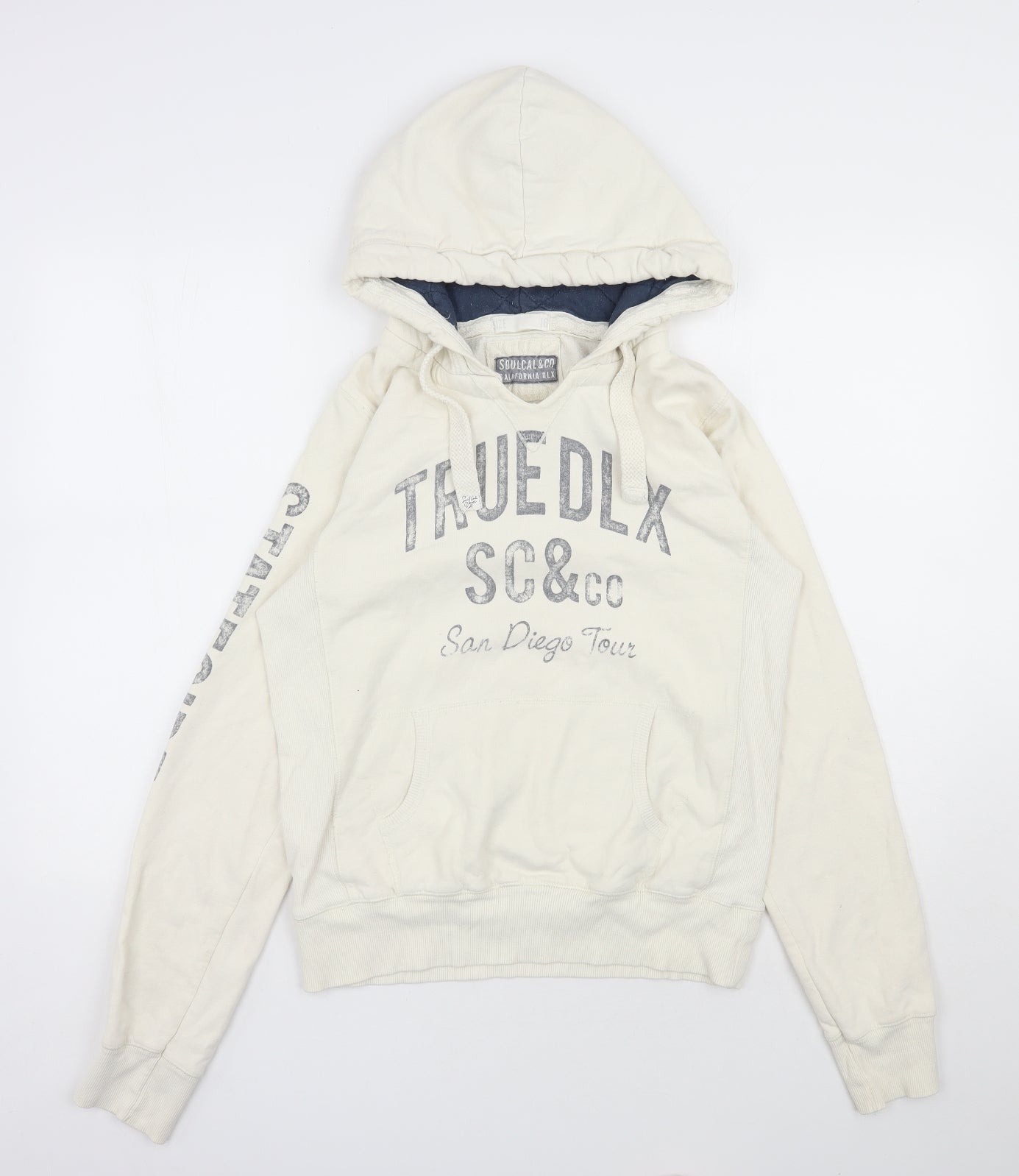 SoulCal&Co Womens Ivory  Cotton Pullover Hoodie Size 16  Pullover