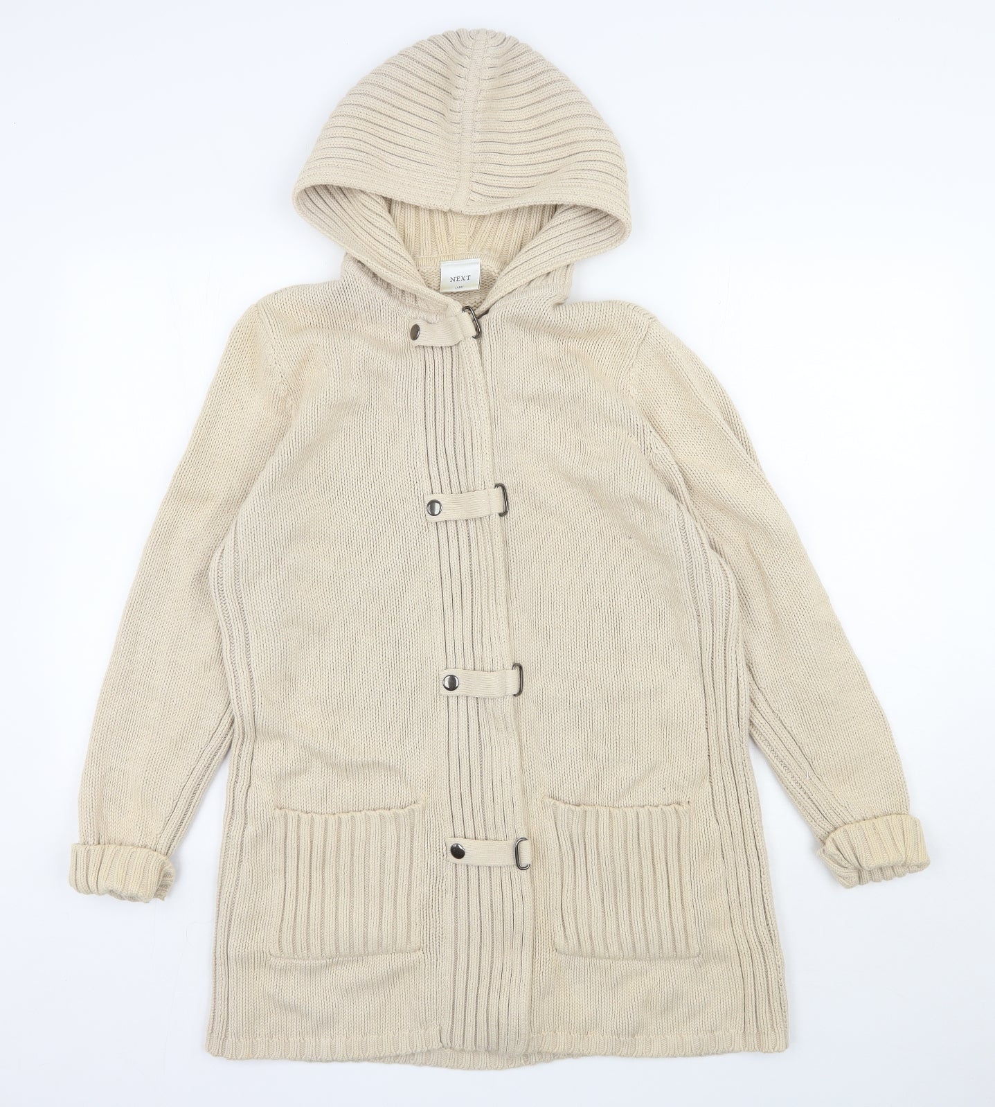 NEXT Mens Beige Round Neck  Cotton Full Zip Jumper Size L