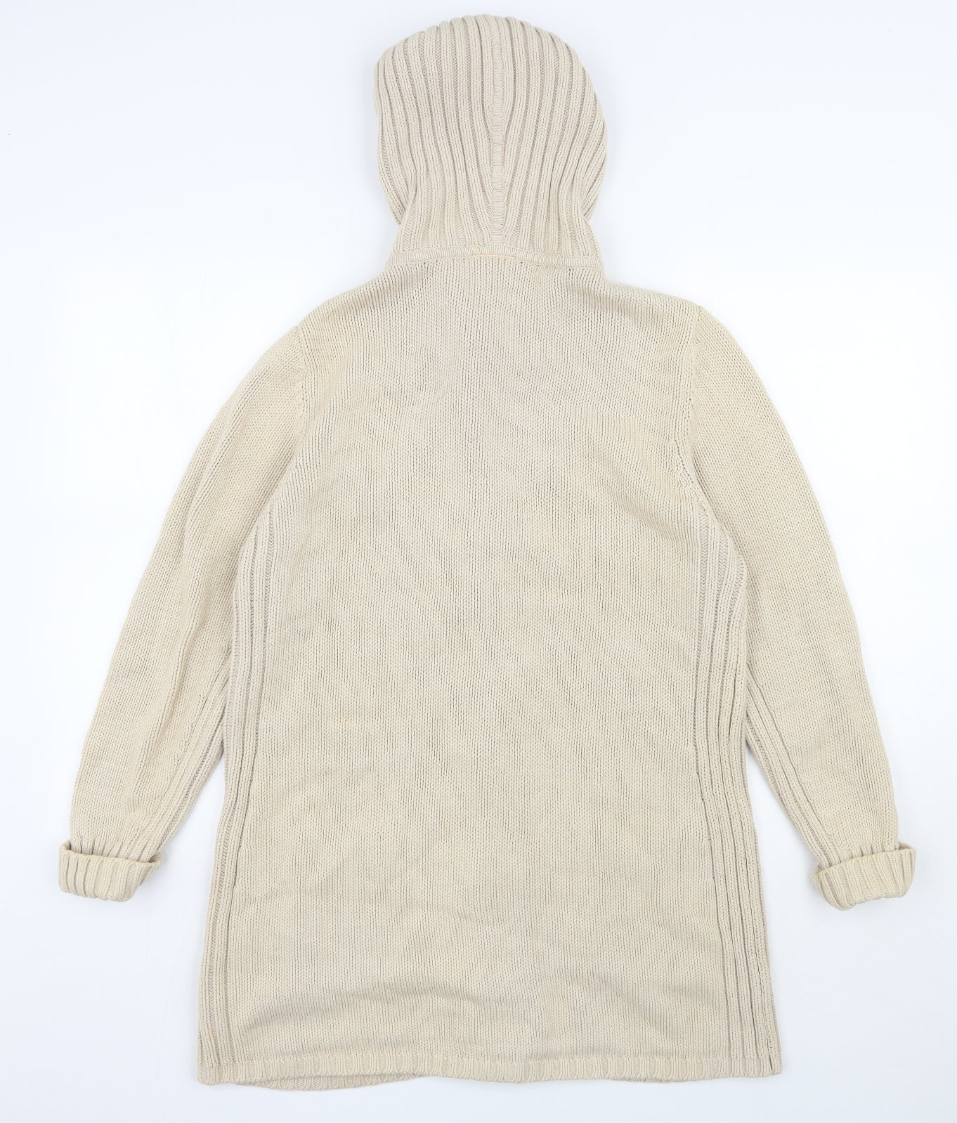 NEXT Mens Beige Round Neck  Cotton Full Zip Jumper Size L