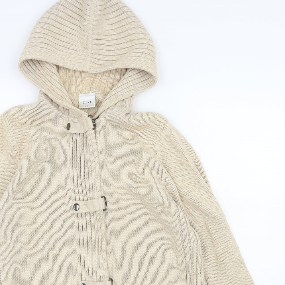 NEXT Mens Beige Round Neck  Cotton Full Zip Jumper Size L