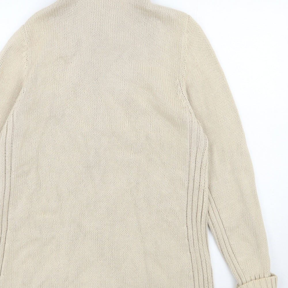 NEXT Mens Beige Round Neck  Cotton Full Zip Jumper Size L