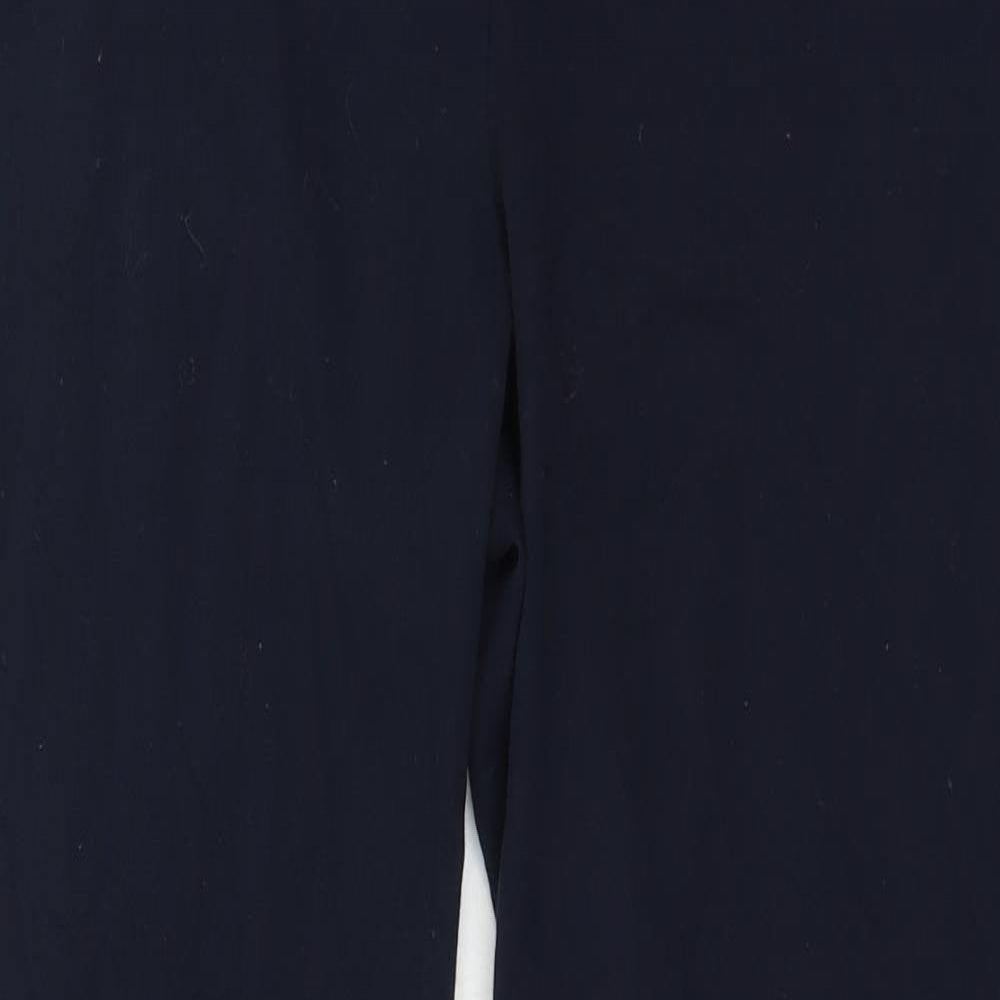Marks and Spencer Womens Blue  Polyester Trousers  Size 14 L31 in Regular Zip