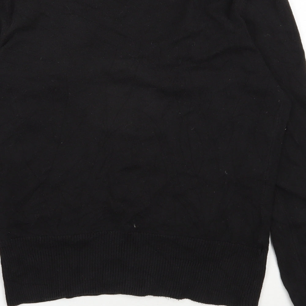 H&M Womens Black V-Neck  Cotton Cardigan Jumper Size S