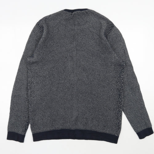 Selected Homme Mens Blue Round Neck  Cotton Pullover Jumper Size XL