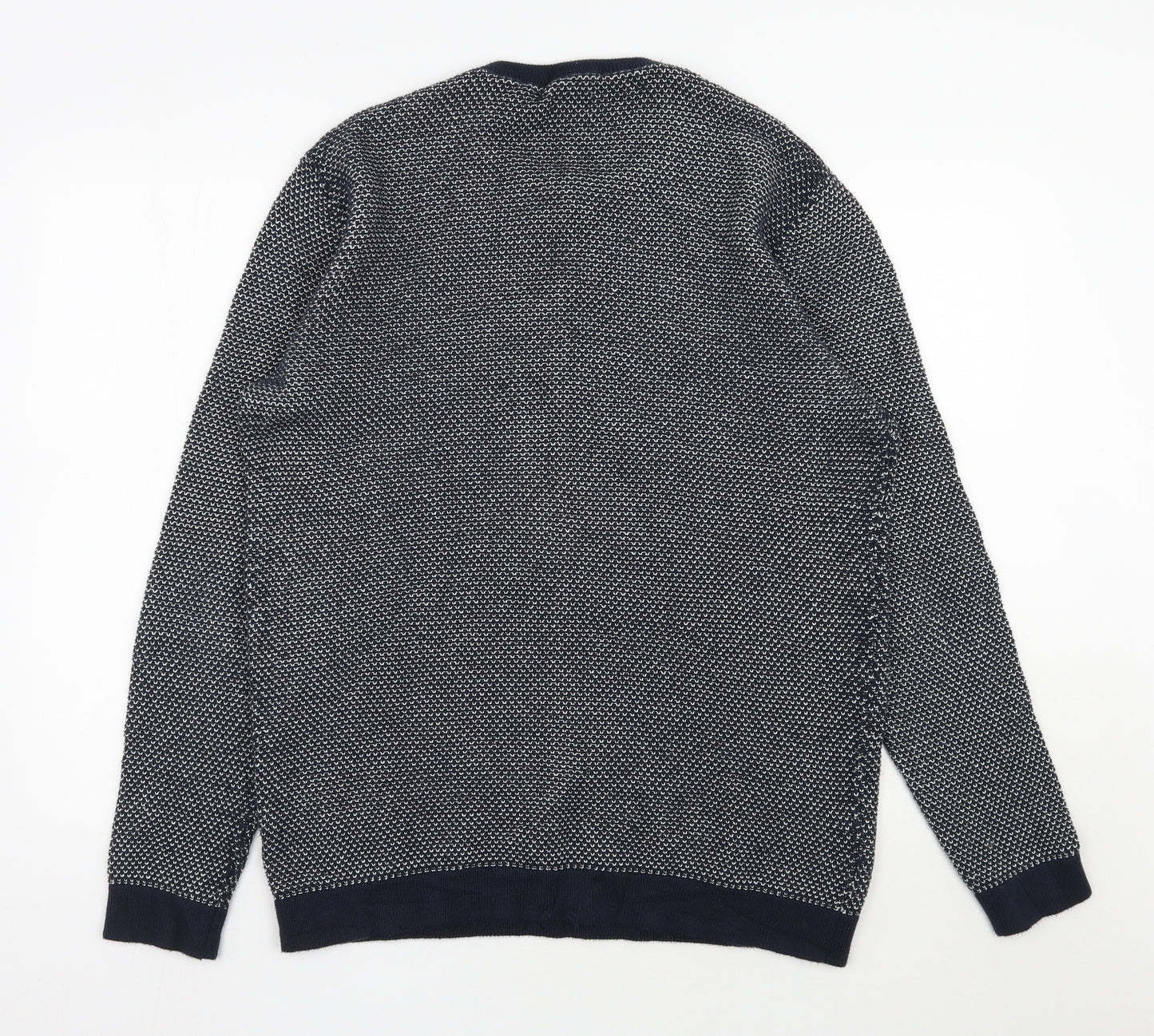 Selected Homme Mens Blue Round Neck  Cotton Pullover Jumper Size XL