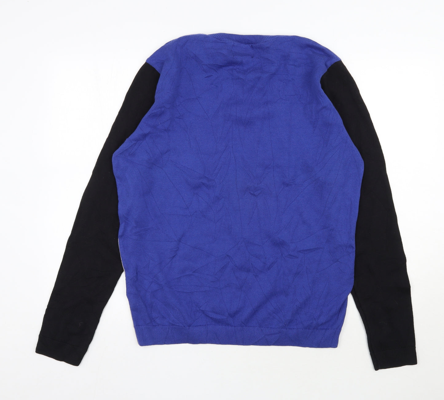 Topman Mens Blue Round Neck  Cotton Pullover Jumper Size L