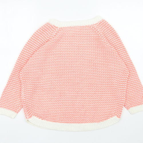 South Womens Orange Round Neck  Acrylic Pullover Jumper Size 14