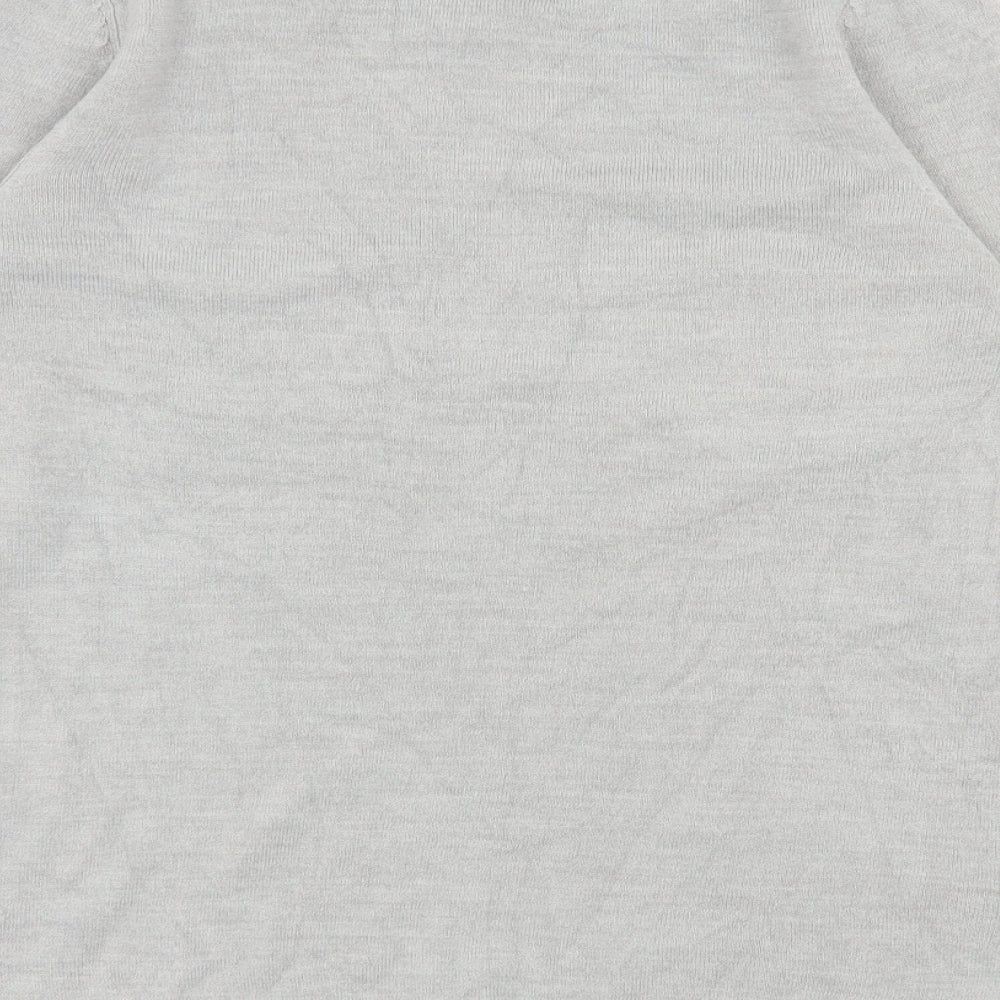 Marks and Spencer Womens Grey Round Neck  Acrylic Pullover Jumper Size 12