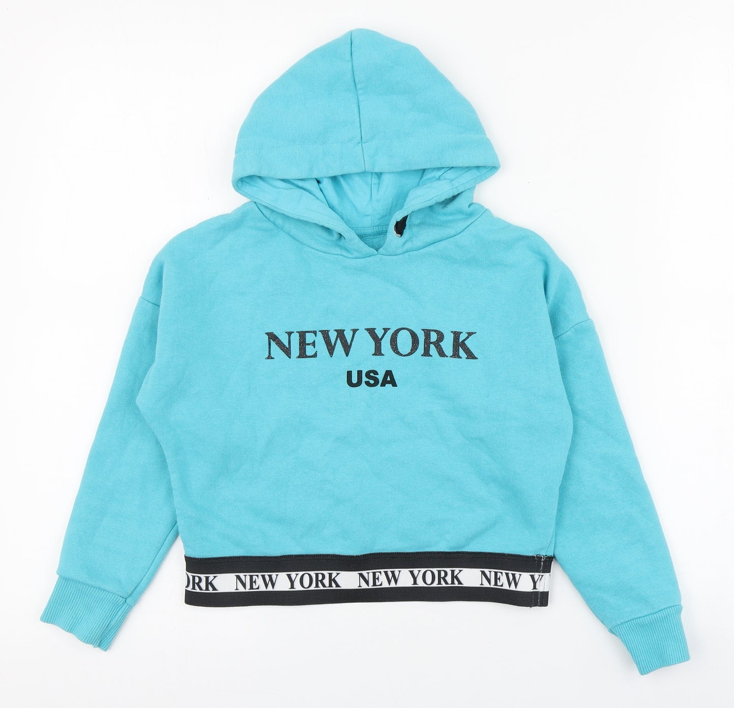 Dunnes Stores Girls Blue Round Neck  Cotton Pullover Jumper Size 7-8 Years  Pullover - New York USA