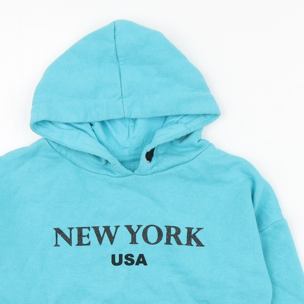 Dunnes Stores Girls Blue Round Neck  Cotton Pullover Jumper Size 7-8 Years  Pullover - New York USA