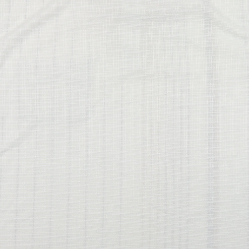 Vicky Lee Mens Ivory Striped Cotton  Button-Up Size L Collared Button